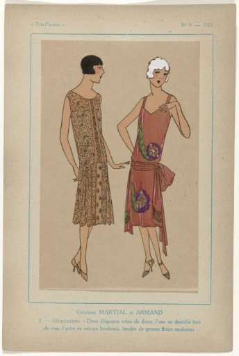 Très Parisien, 1925, No. 9, Pl. 3: Creation MARTIAL et ARMAND. HÉSITATION