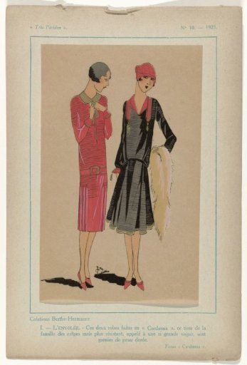Très Parisien, 1925, No. 10, Pl. 1: Creations Berthe Hermance - THE FLIGHT