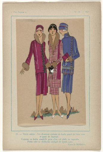 Très Parisien, 1925, No. 10, Pl. 11. - THREE FRIENDS