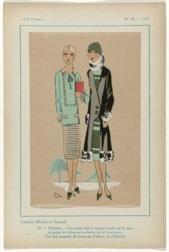 Très Parisien, 1925, No. 10, Pl. 17: Creations Martial et Armand - ESTEREL