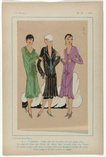 Très Parisien, 1925, No. 10, Pl. 4: Creation Jean Patou - CHIMÈRES