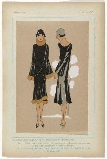 Très Parisien, 1925, No. 11, Pl. 17: Creations Charlotte FLOCH - ONLY THE TWO OF US