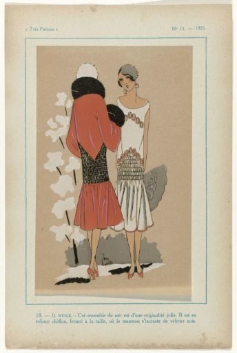 Très Parisien, 1925, No. 11, Pl. 18: IT IS SNOWING
