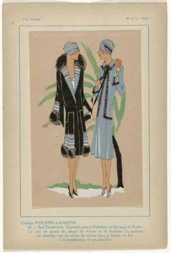 Très Parisien, 1926, No. 1, Pl. 16: Creation by PHILIPPE et GASTON - SAN FRANCISCO