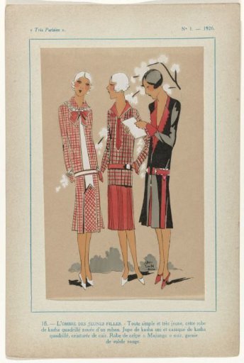 Très Parisien, 1926, No. 1, Pl. 18: THE SHADOW OF YOUNG GIRLS