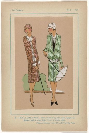Très Parisien, 1926, No. 2, Pl. 6: ON THE COTE D'AZUR