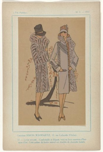 Very Parisian, 1927, No. 3, Pl. 17: Creations SIMON SCHWARTZ .- LUNE ROUSSE