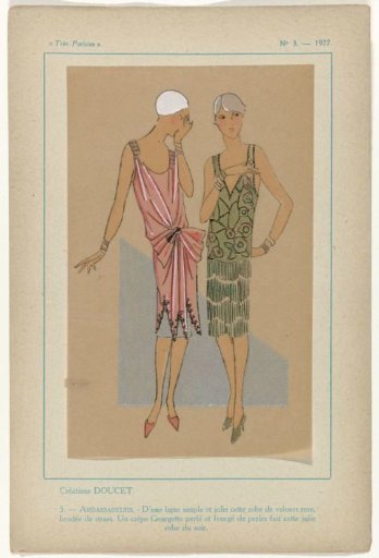 Very Parisian, 1927 No. 3, Pl. 5: Creations DOUCET - AMBASSADEURS