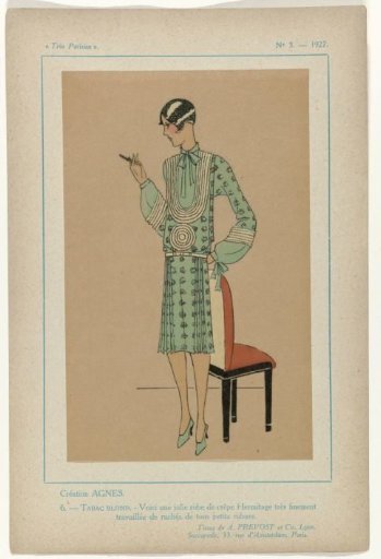 Very Parisian, 1927 No. 3, Pl. 6: Creation AGNES - TABAC BLOND