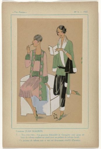 Very Parisian, 1927, No. 3, Pl. 7: Creations JEAN MAGNIN - TEA FOR TWO