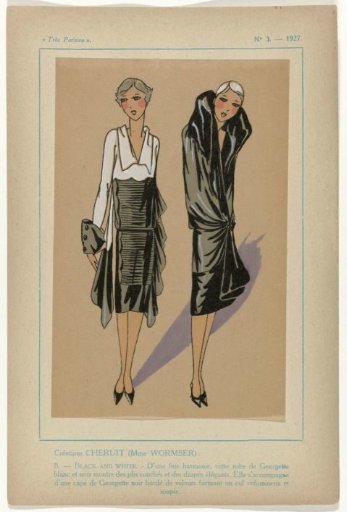 Very Parisian, 1927 No. 3, Pl. 8: Creations CHERUIT (Mme WORMSER) - BLACK AND WHITE