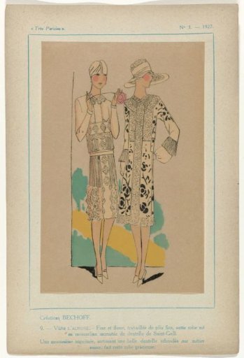 Very Parisian, 1927 No. 3, Pl. 9: Creations BECHOFF - VERS L'AURORE