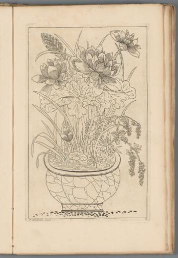 Vase with lotus flowers