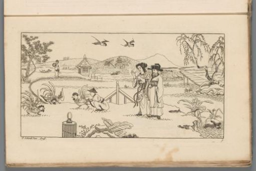 Landscape with spectators at a cockfight