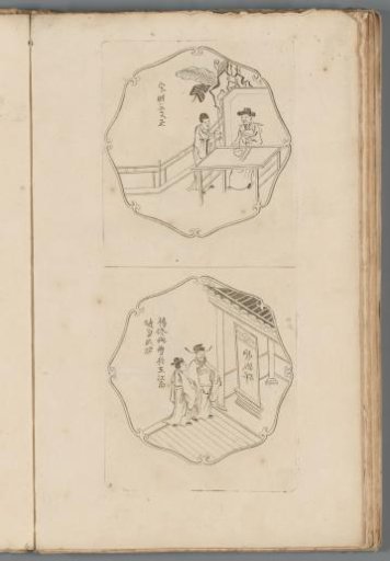 Wang Ts'êng of the Sung dynasty / Yang Hsui, with Ts'ao, on the way to Chiang-nan, reads the Ts'ao-wo stele