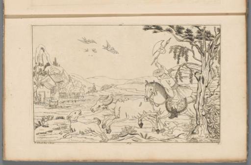 Chinese Landscape with a Bull Hunt