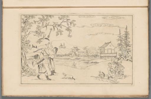 Chinese Landscape with a Squirrel Hunt