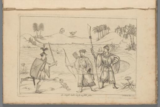 Three Chinese Warriors in a Landscape