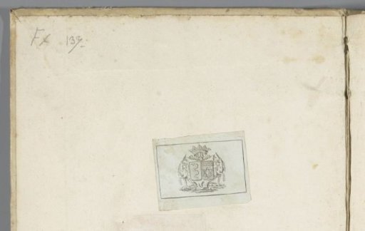 Ex libris with a double-crowned coat of arms