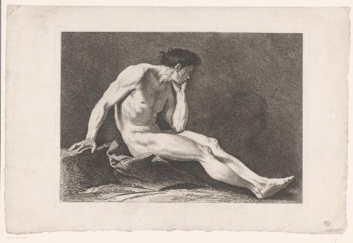 Academic Study of a Seated Male Nude