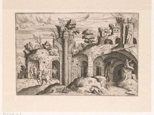 Landscape with Ruins and Fantastical Architecture on Flowing Water
