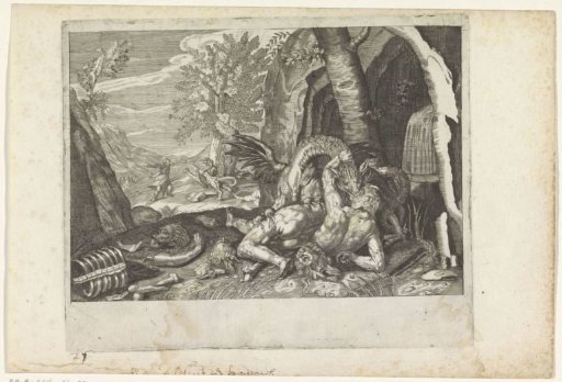 Companions of Cadmus devoured by a dragon