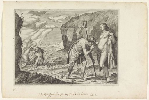 Neptune Kissing the Hand of a Woman, Possibly Mestra