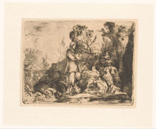 A merry company in a luxuriant garden