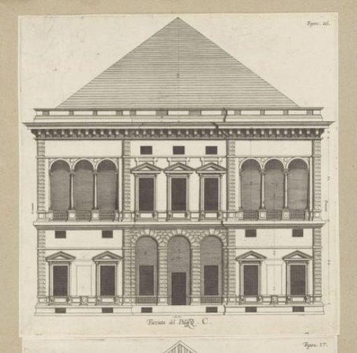 Elevation of the façade of the Villa Spinola di San Pietro in Genoa