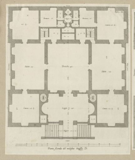 Ground plan of the basement of the Villa Grimaldi in Genoa