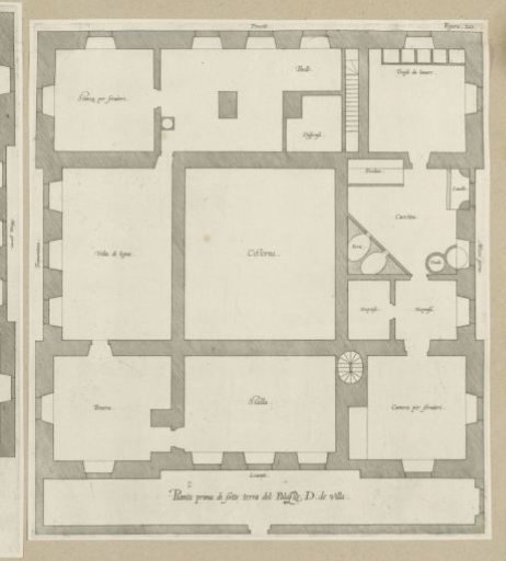 Ground plan of the ground floor of the Villa Grimaldi in Genoa