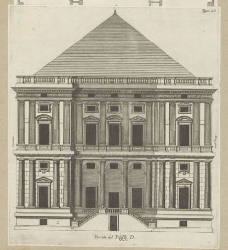 Elevation of the façade of the Villa Grimaldi in Genoa