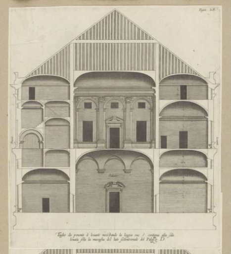 Longitudinal section of the Villa Grimaldi in Genoa