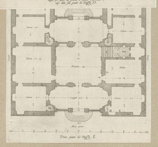 Ground plan of the ground floor of the Villa Pallavicino delle Peschiere in Genoa