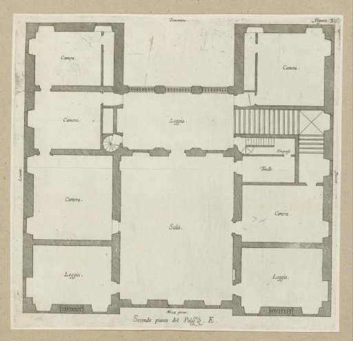 Ground plan of the first floor of the Villa Pallavicino delle Peschiere in Genoa