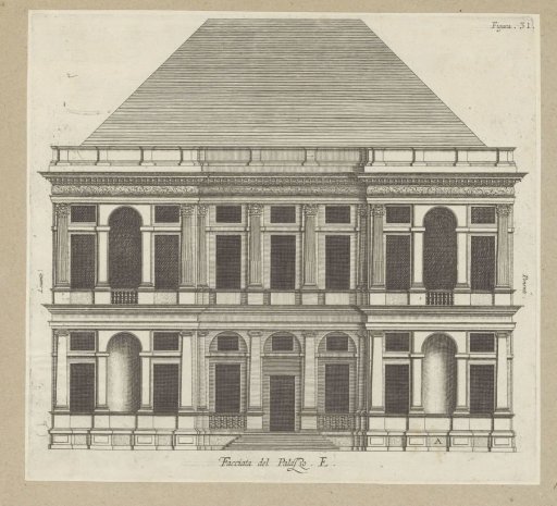 Elevation of the façade of the Villa Pallavicino delle Peschiere in Genoa