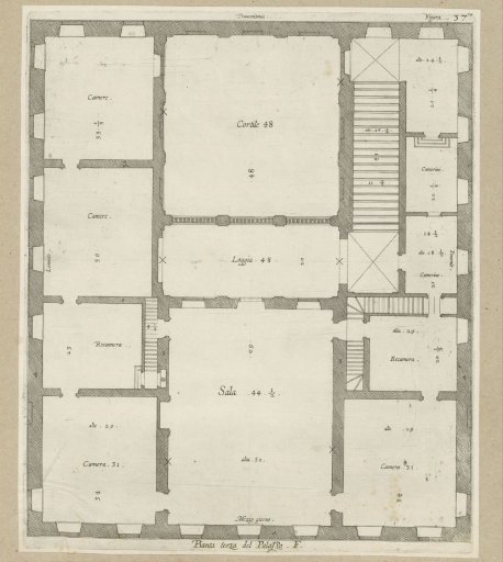 Ground plan of the first floor of the Palazzo Spinola in Genoa