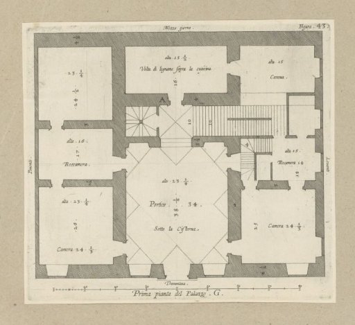 Ground Plan of the Ground Floor of the Palazzo Interiano Pallavicini in Genoa