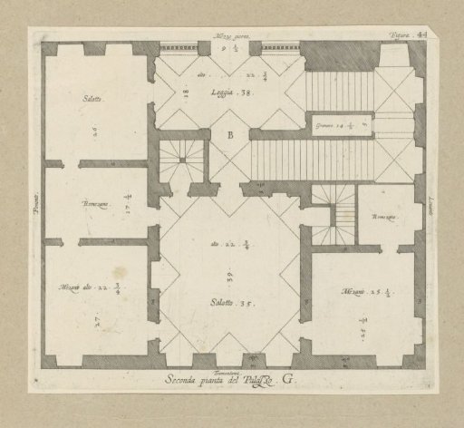 Ground Plan of the First Floor of the Palazzo Interiano Pallavicini in Genoa