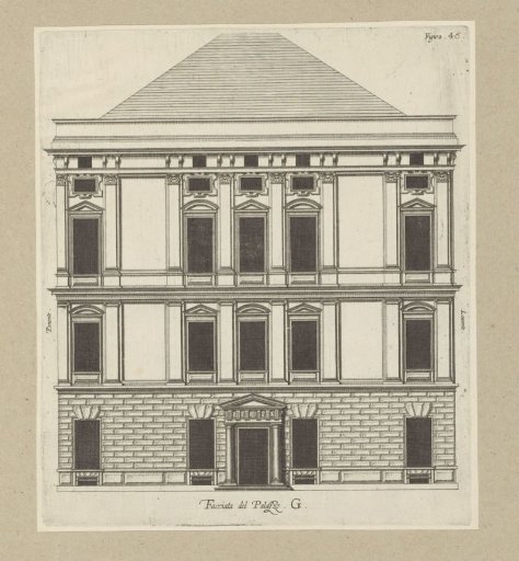 Elevation of the Facade of the Palazzo Interiano Pallavicini in Genoa
