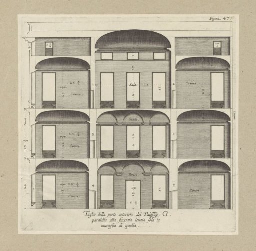 Cross-Section of the Palazzo Interiano Pallavicini in Genoa