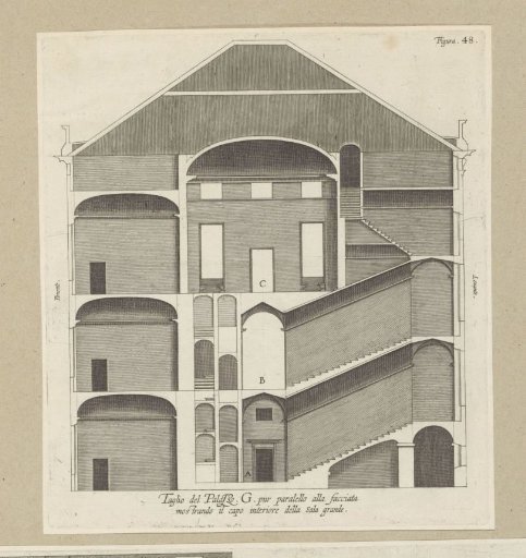 Cross-Section of the Palazzo Interiano Pallavicini in Genoa