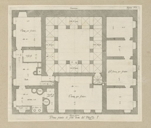 Ground plan of the basement of the Palazzo Rostan Raggio