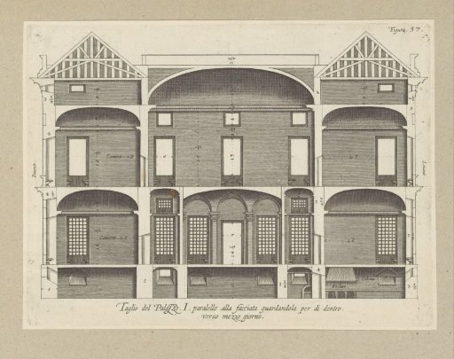 Cross-section of the Palazzo Rostan Raggio in Genoa