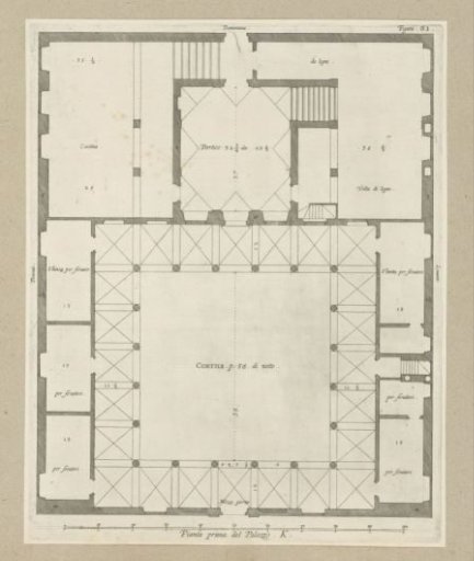 Ground plan of the ground floor of the Palazzo Lercari-Parodi in Genoa