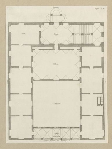 Ground plan of the first floor of the Palazzo Lercari-Parodi in Genoa