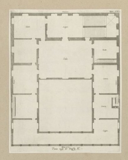 Ground plan of the second floor of the Palazzo Lercari-Parodi in Genoa