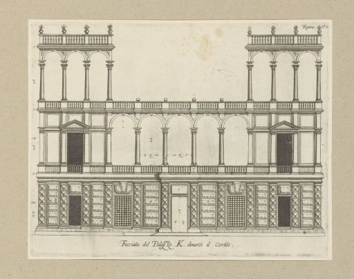 Elevation of the façade on the street side of the Palazzo Lercari-Parodi in Genoa