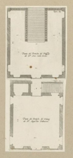 Elevation of the staircase and loggia of the Villa Giustiniani-Cambiaso in Genoa