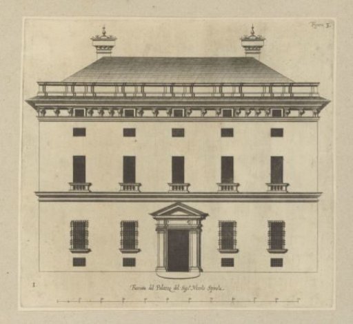 Elevation of the facade of the Palazzo Doria in Genoa